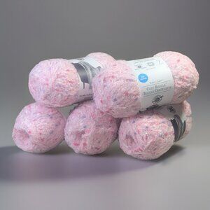 5 Skeins Loops & threads cozy Boucle Yarn Baby Pink 164 Yds 5.29 Oz Each 6 Bulky